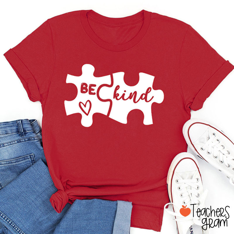 Be Kind Autism Puzzle Teacher T-Shirt