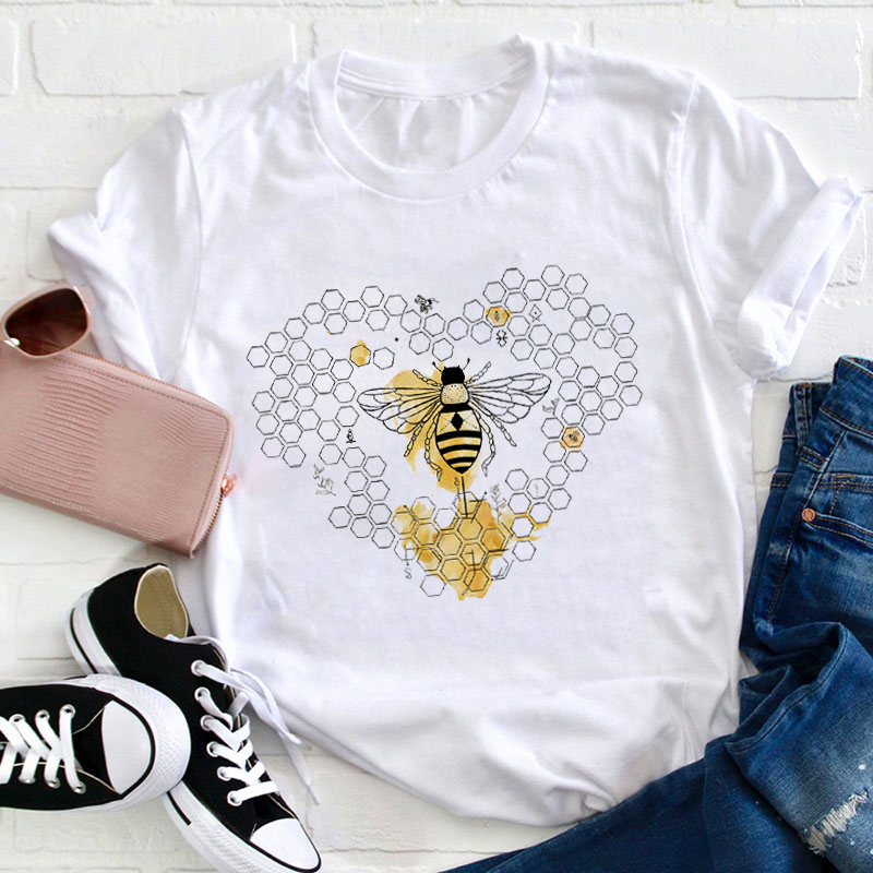 Bee Kind Heart Teacher T-Shirt
