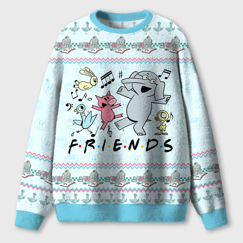 Book Characters Friends Teacher Ugly Fluffy Christmas Sweater