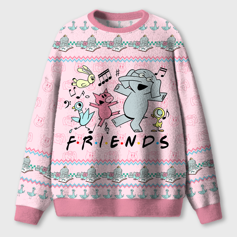 Book Characters Friends Teacher Ugly Fluffy Christmas Sweater