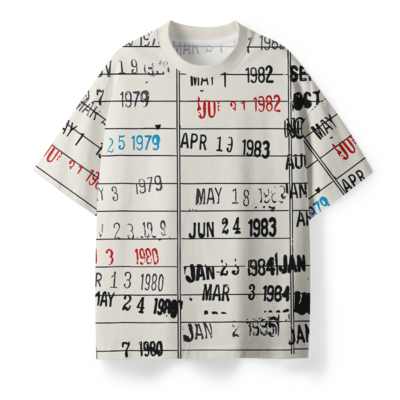 Book Library Card Teacher Eco Oversized Graphic T-Shirt