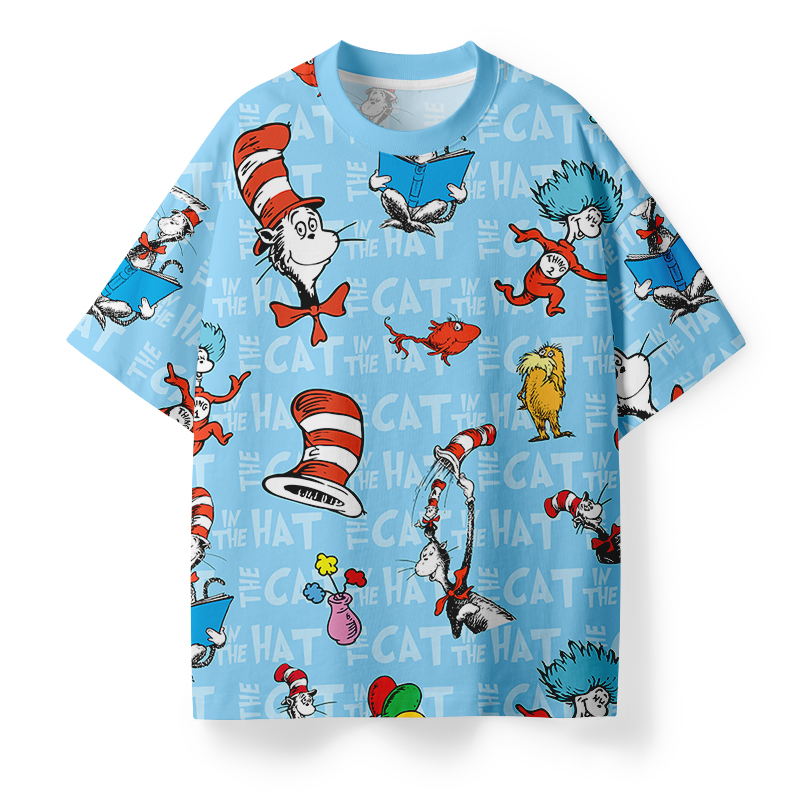 Children's Book Cartoon Characters Teacher Eco Oversized Graphic T-Shirt