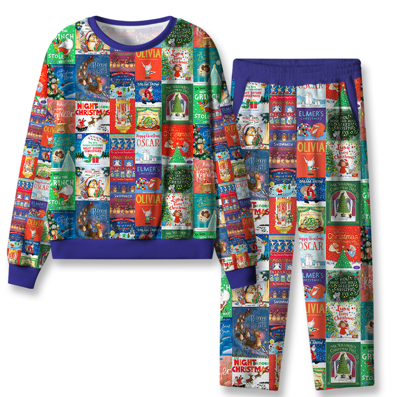 Christmas Children's Books Teacher Flannel Pajama Set