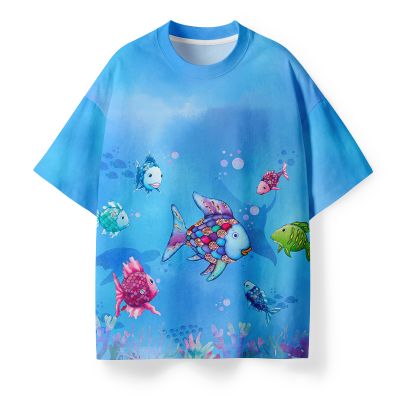 Colorful Fish Teacher Eco Oversized Graphic T-Shirt
