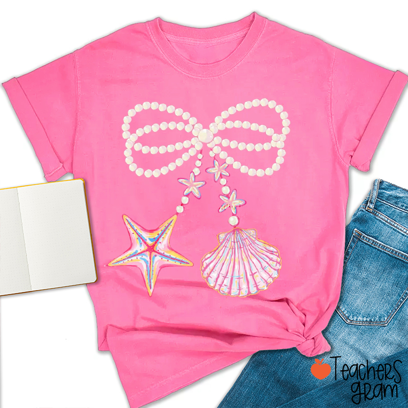 Coquette Pearl Bow Teacher T-Shirt