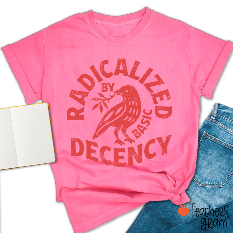 Radicalized By Basic Decency Feminist Teacher T-Shirt