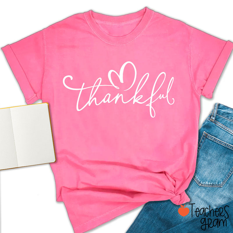 Thanksgiving Fall Thankful Teacher T-Shirt