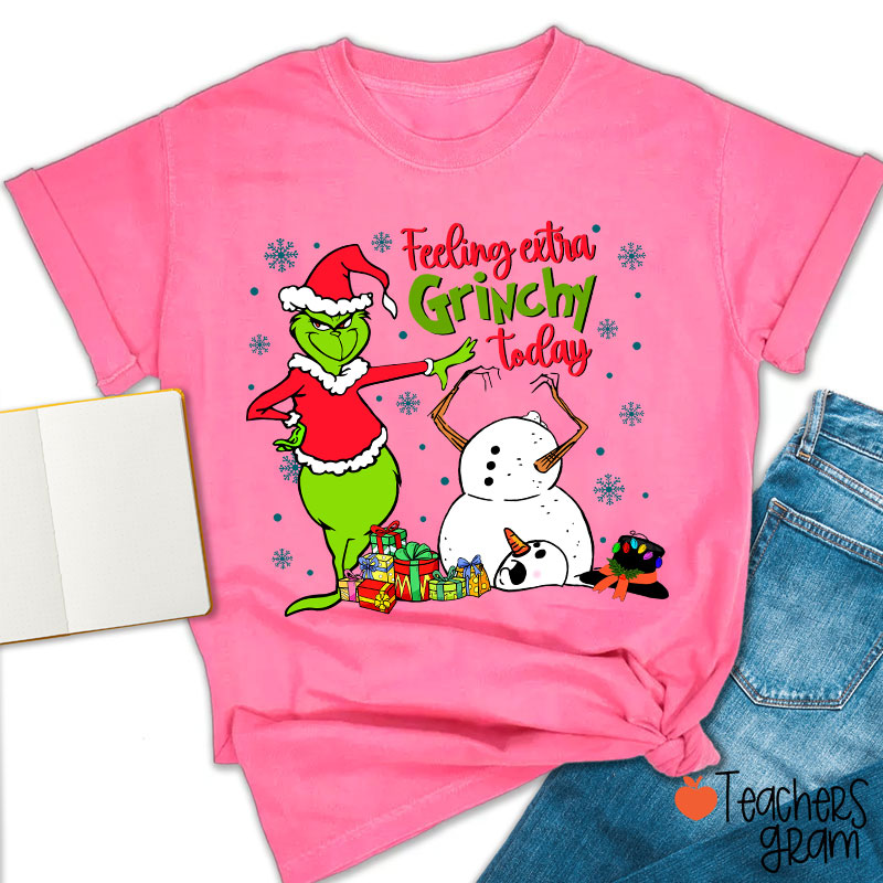 Feeling Extra Grinchy Today Teacher T-Shirt