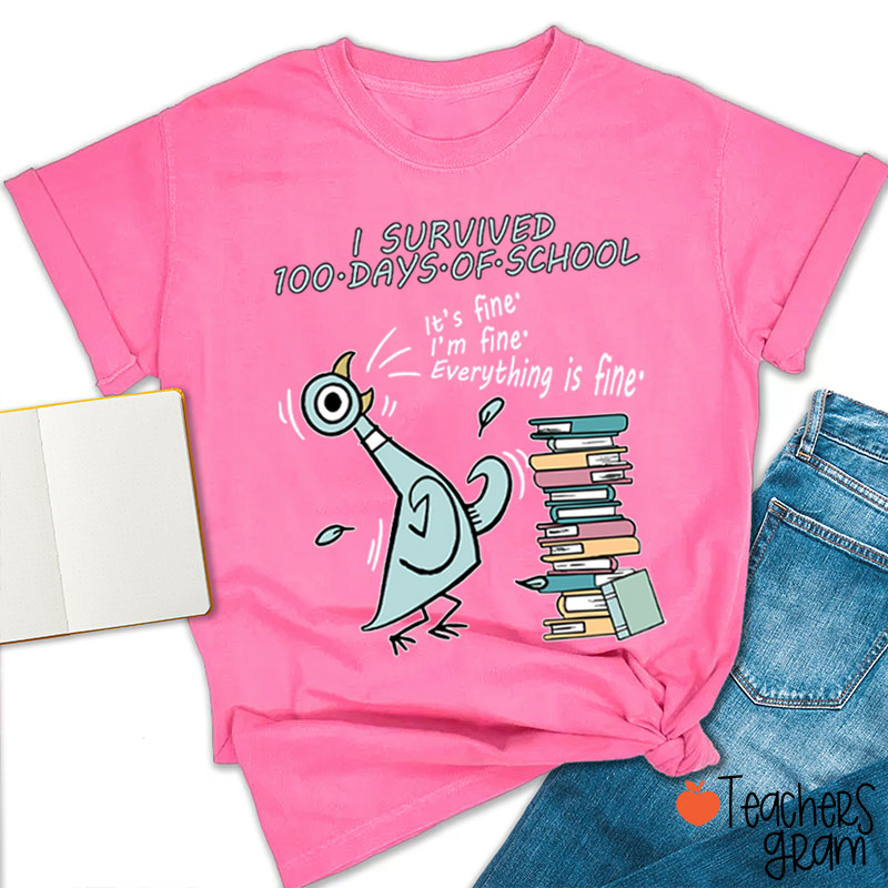 I Survived 100 Days Of School Teacher T-Shirt