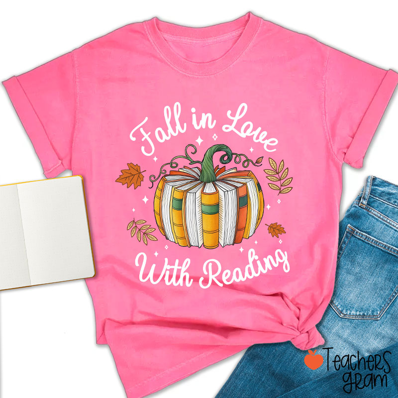 Fall In Love With Reading Autumn Teacher T-Shirt