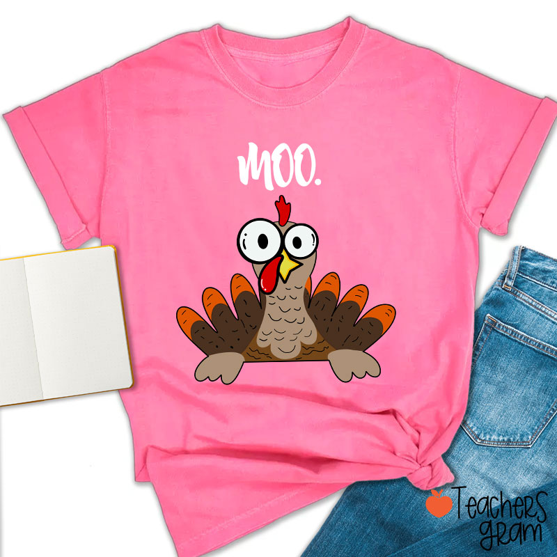 Rooster Crows Thanksgiving Teacher T-Shirt