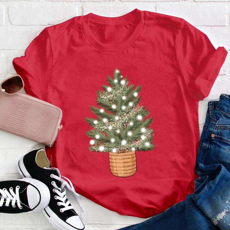 Cute Christmas Tree Teacher T-Shirt