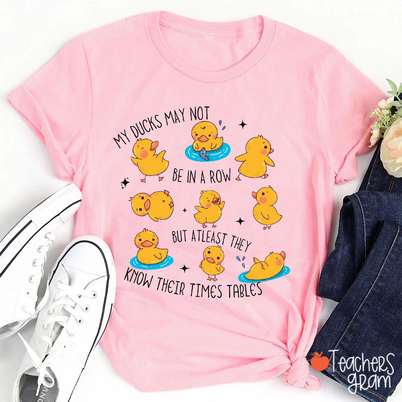 Cute Ducks Math Teacher T-Shirt