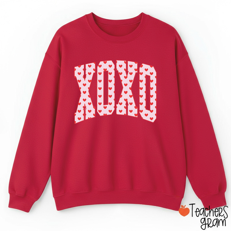 Cute Hearts XOXO Valentines Day Teacher Sweatshirt