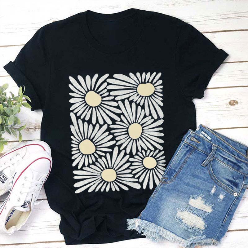 Daisy Floral Teacher T-Shirt
