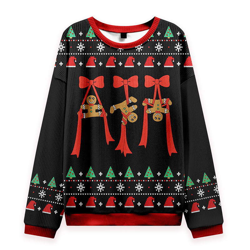 Dancing Gingerbread Man Teacher Ugly Knit Sweatshirt