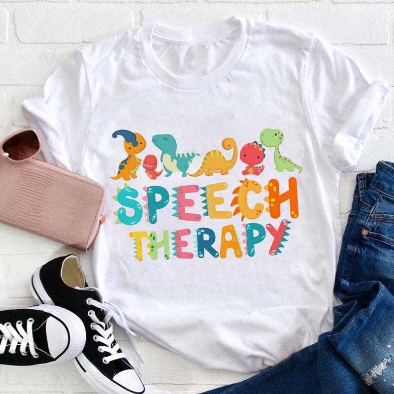 Dino Speech Therapy Teacher T-Shirt