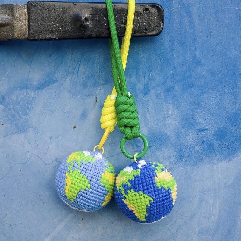 Earth Crochet Teacher Keychain