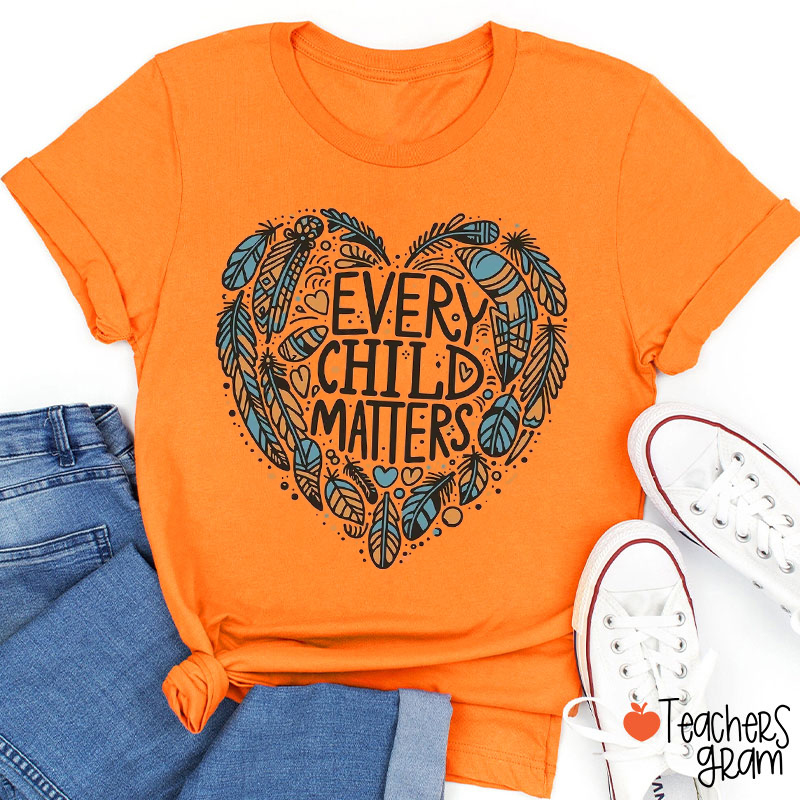 Every Child Matters Heart Teacher T-Shirt