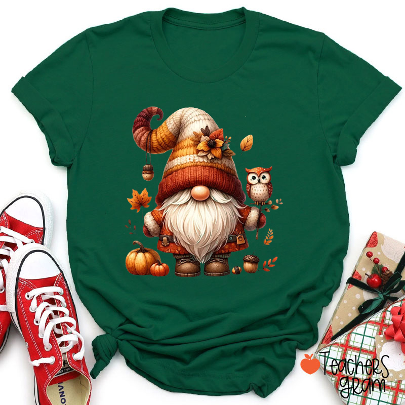 Fall Gnomes Teacher T-Shirt