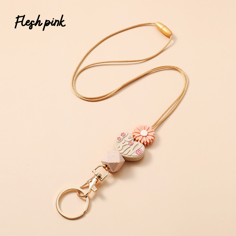 Flower Love Silicone Teacher Lanyard