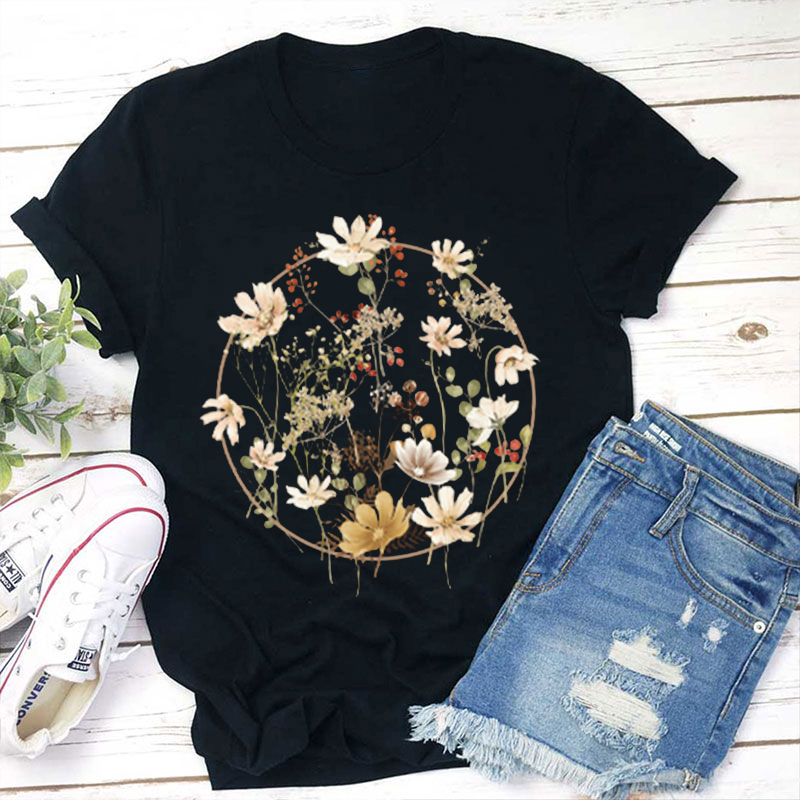 Wild Flowers Teacher T-Shirt