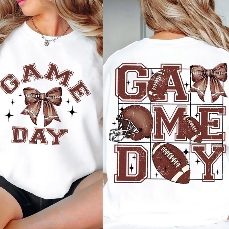 Football Game Day Teacher Two Sided T-Shirt