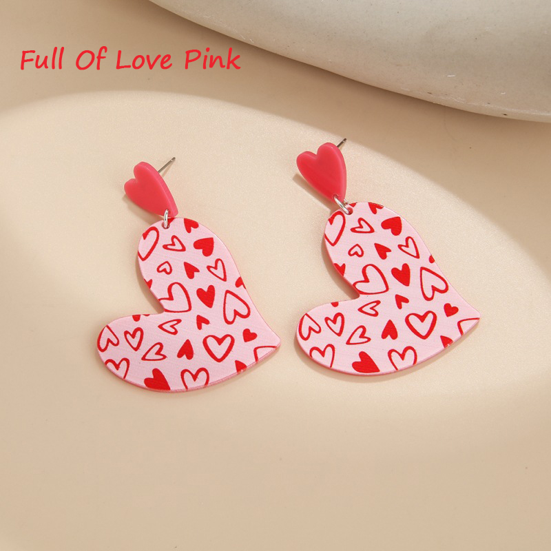 Red Heart Valentine's Day Teacher Acrylic Earrings