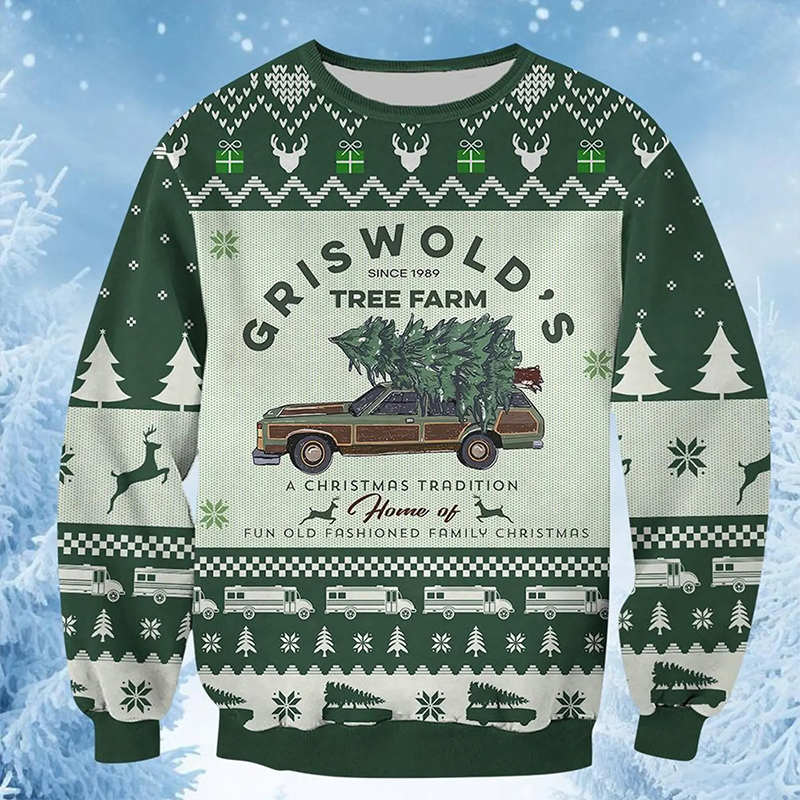 Griswold's Tree Farm Since 1989 A Christmas Tradition Teacher Ugly Fluffy Christmas Sweater