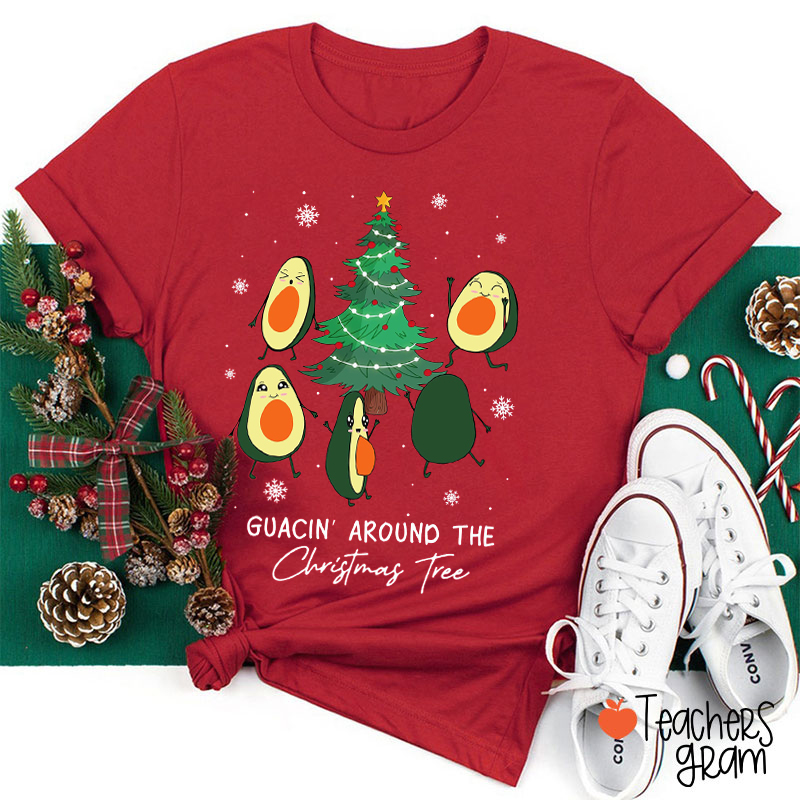 Guacin' Around The Christmas Tree Spanish Teacher T-Shirt