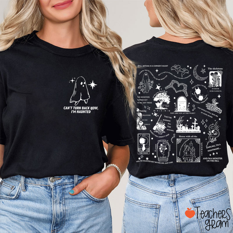 Halloween Song Lyrics Teacher Two Sided T-Shirt