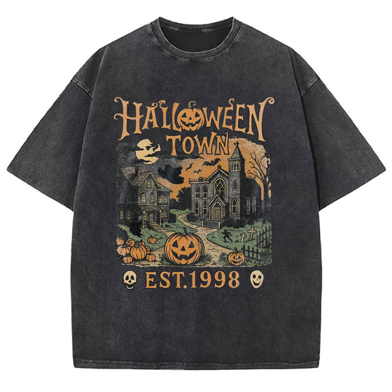 Halloweentown Est 1998 Vintage Teacher Washed T-Shirt