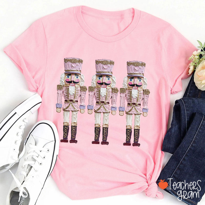 Hand-Painted Walnut Nut Soldiers Teacher T-Shirt