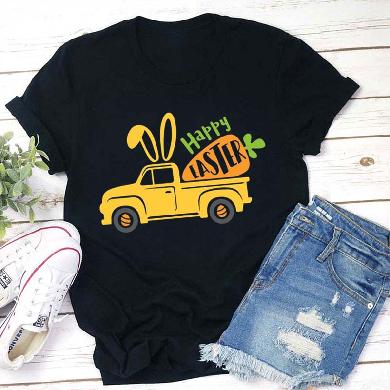 Happy Easter Bunny Truck Teacher T-Shirt