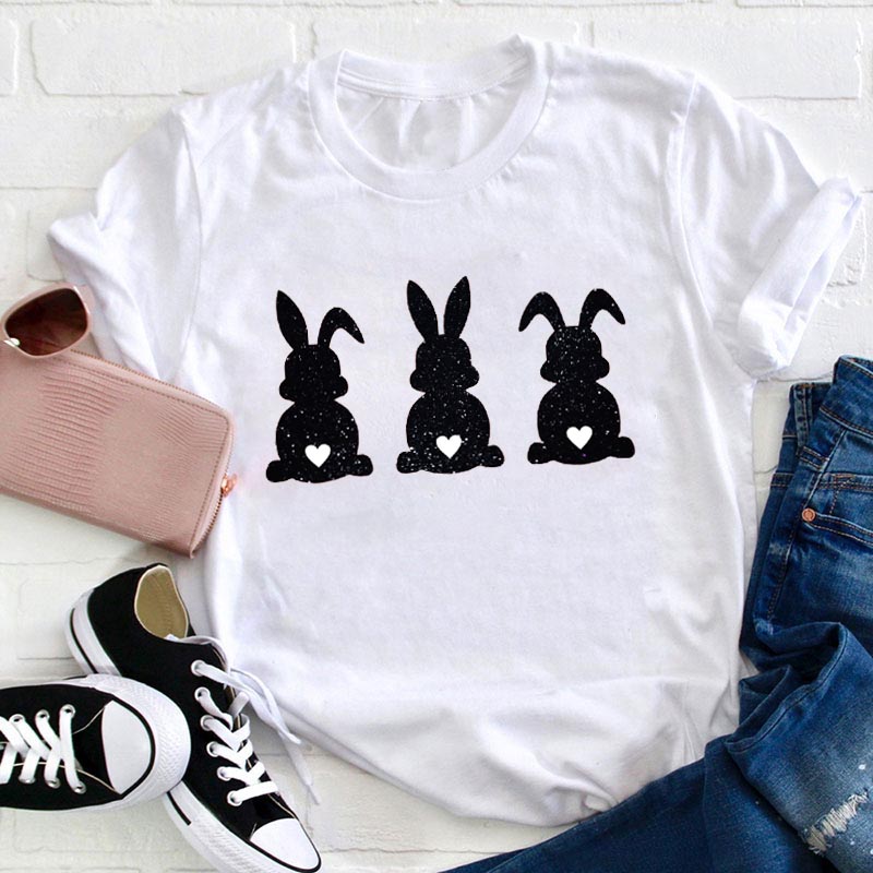 Happy Easter Cute Bunny Teacher T-Shirt