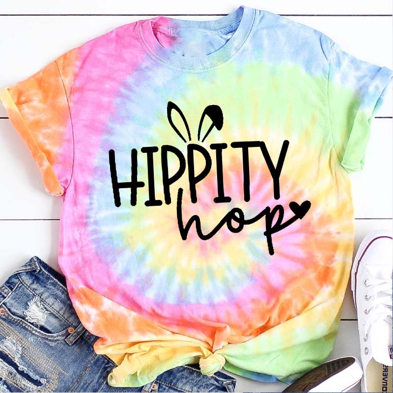 Hippity Hop Teacher Tie-dye T-Shirt