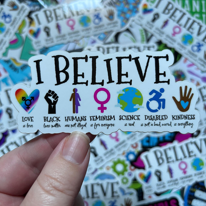 I Believe Feminism Kindness Teacher Stickers