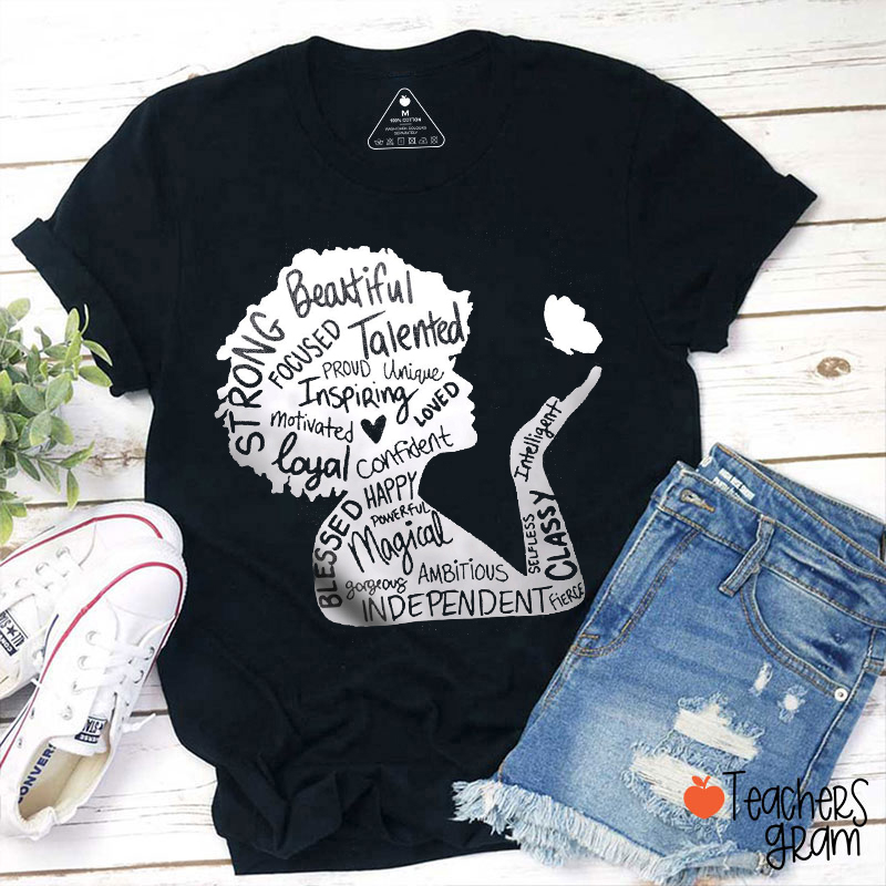 I Am Black Woman Teacher T-Shirt