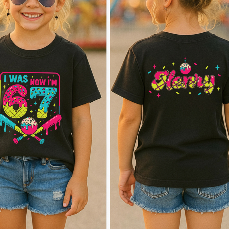 Personalized I Was 6 Now I'm 7 Baseball Class Two Sided T-Shirt