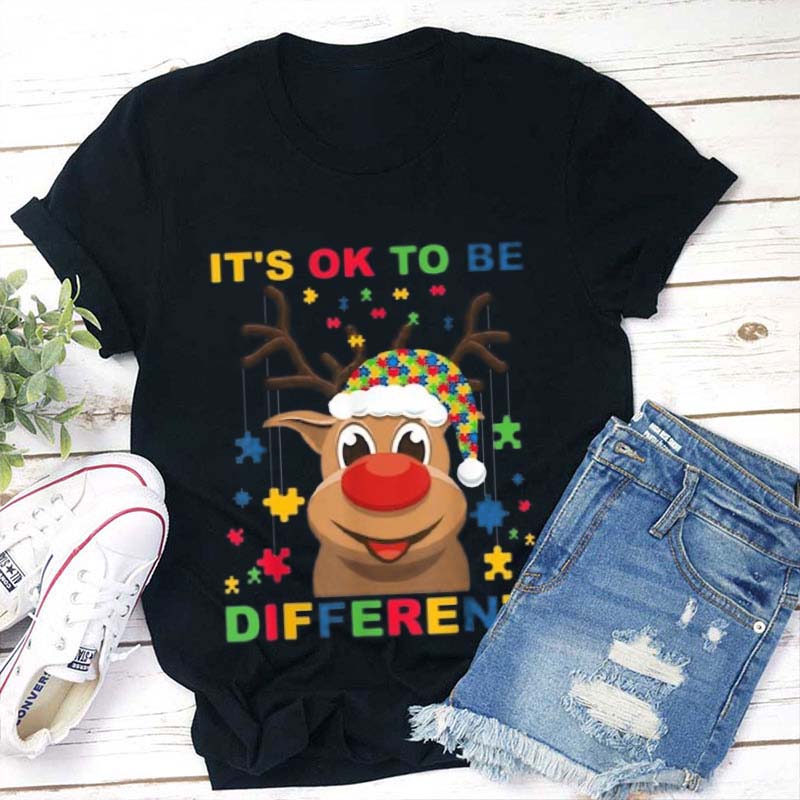 It's OK to Be Different Reindeer Teacher T-Shirt