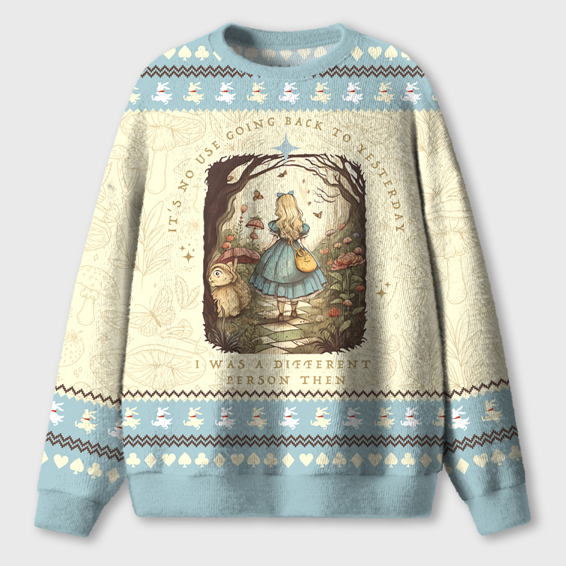 It's No Use Going Back To Yesterday Teacher Ugly Fluffy Christmas Sweater