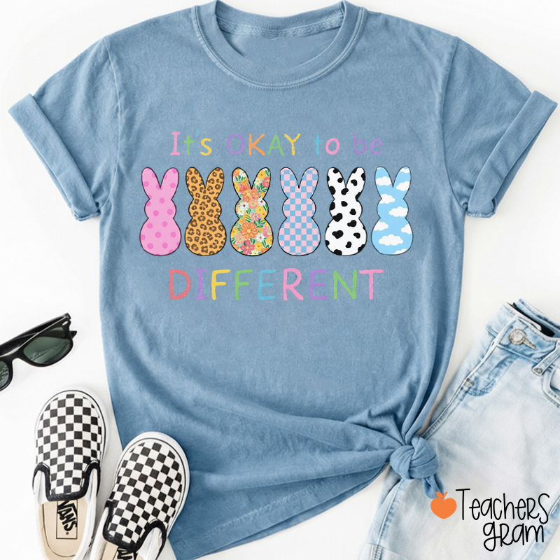 It's Okay To Be Different Bunny Teacher T-Shirt