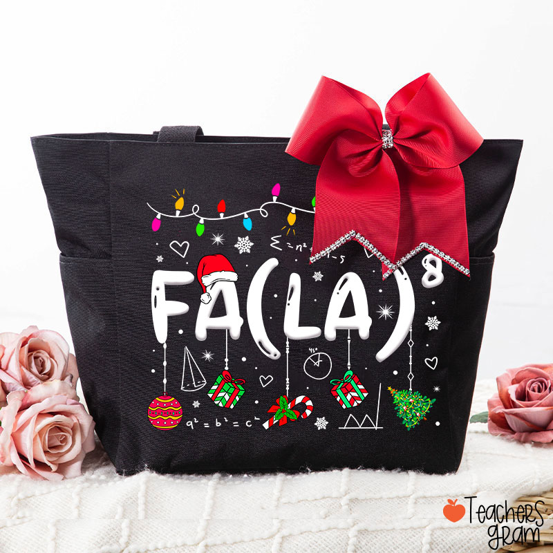 Fa La Eighth Power Christmas Math Teacher Large Tote Bag (free for the bowknot)