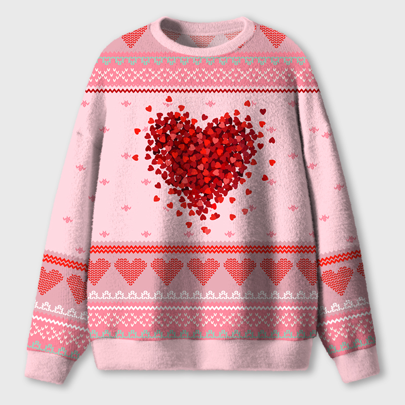 Let Love Fill Your Heart Teacher Ugly Fluffy Christmas Sweater