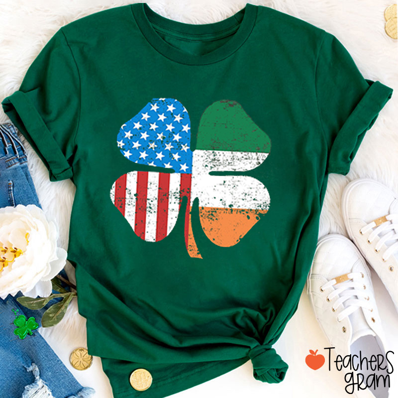 Lucky American Saint Patricks Day Teacher T-Shirt
