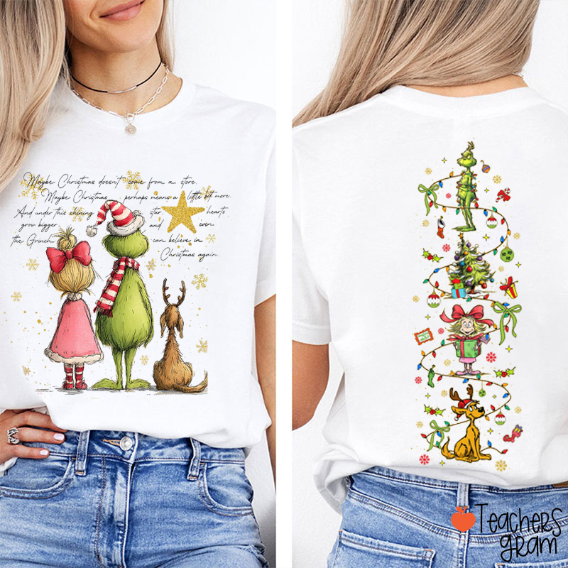 Mean Guy Coquette Cartoon Holiday Teacher Two Sided T-Shirt