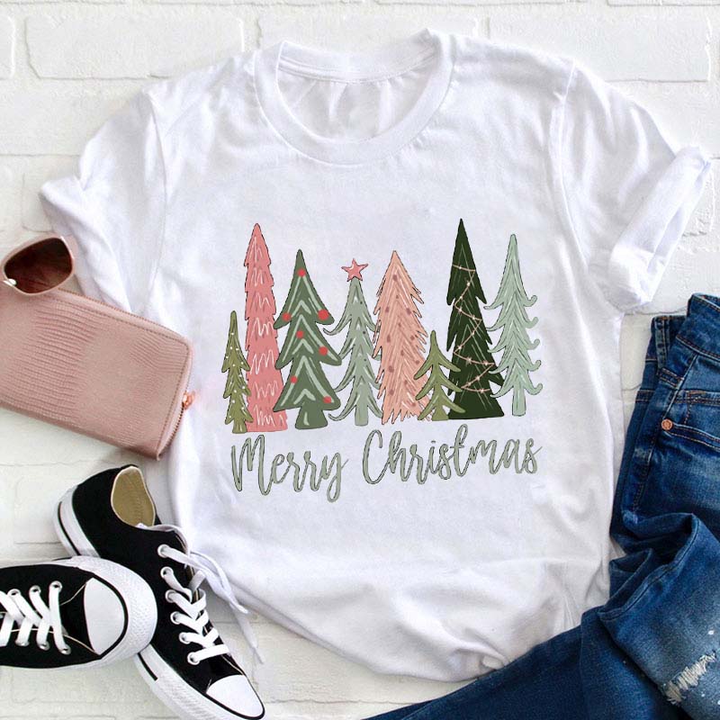 Merry Christmas Tree Teacher T-Shirt