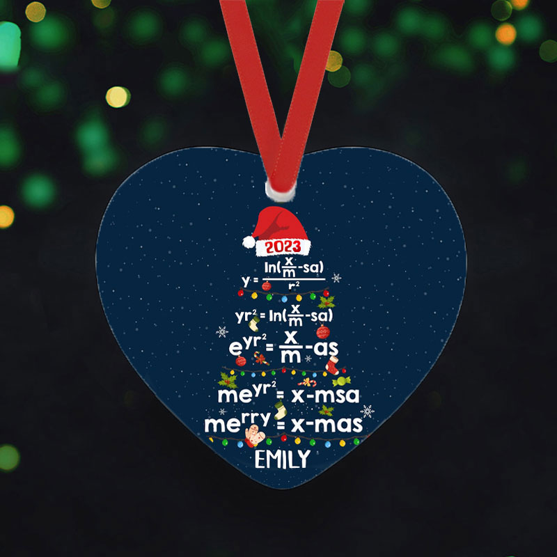 Personalized Merry Christmas Teacher Ceramic Christmas Ornament