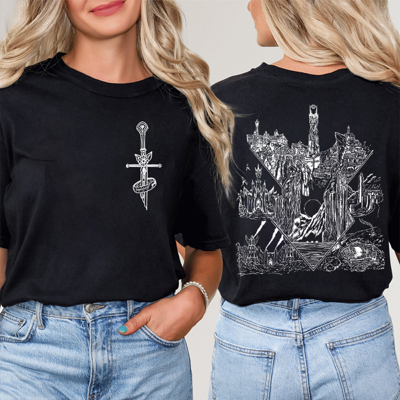 Middle Earth Inspired Teacher Two Sided T-Shirt
