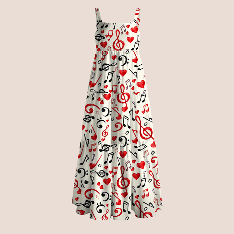 Musical Note Heart Teacher Slip Dress